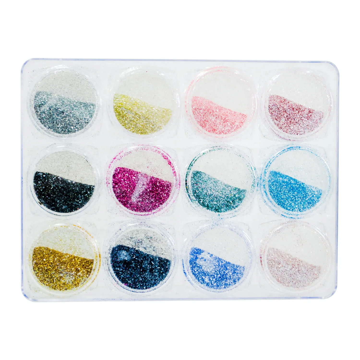 Gliter Colorido para Decoração de Unhas Caixa 12un