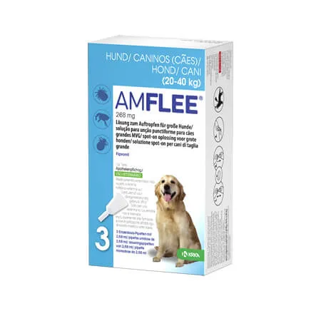 Amflee Spot On 268mg 20-40Kg 3 Pipetas