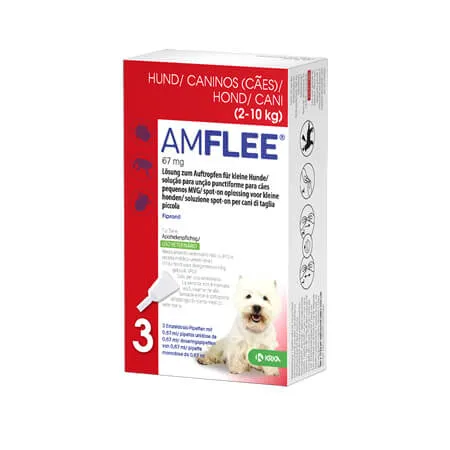 Amflee Spot On 67mg 2-10Kg 3 Pipetas