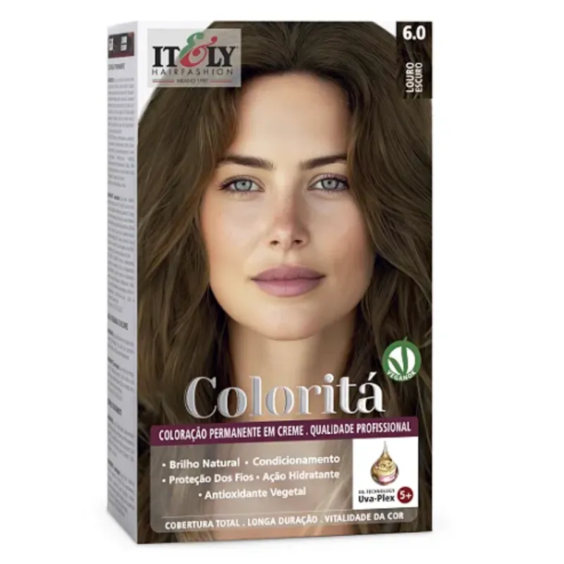 Itely Coloração Hair Fashion Profissional Permanente em Creme Coloritá 6.0 Louro Escuro