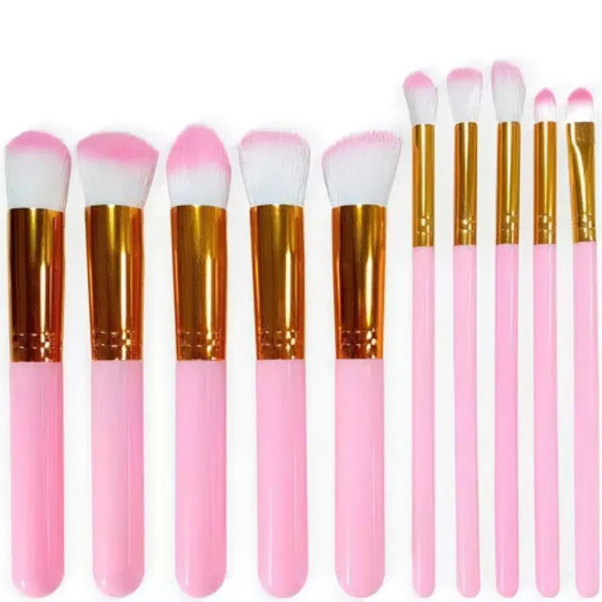 Kit 10 Pincéis Kabuki Para Maquiagem