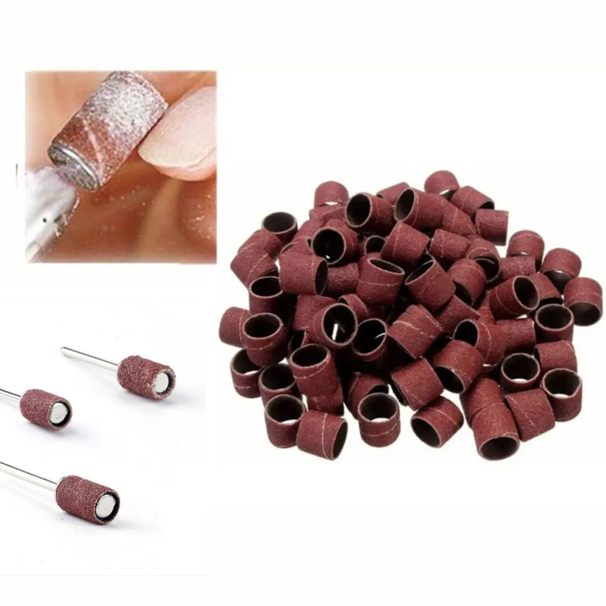 Kit 50 Lixas Para Brocas De Lixadeiras Perfeitas para Alongamento de Unhas em Gel