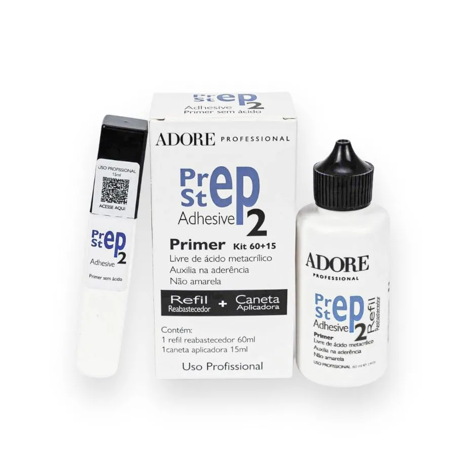 Kit Caneta e Refil Prep Step 2 Adhesive Primer Adesivador 60ml + 15ml - Adoregel