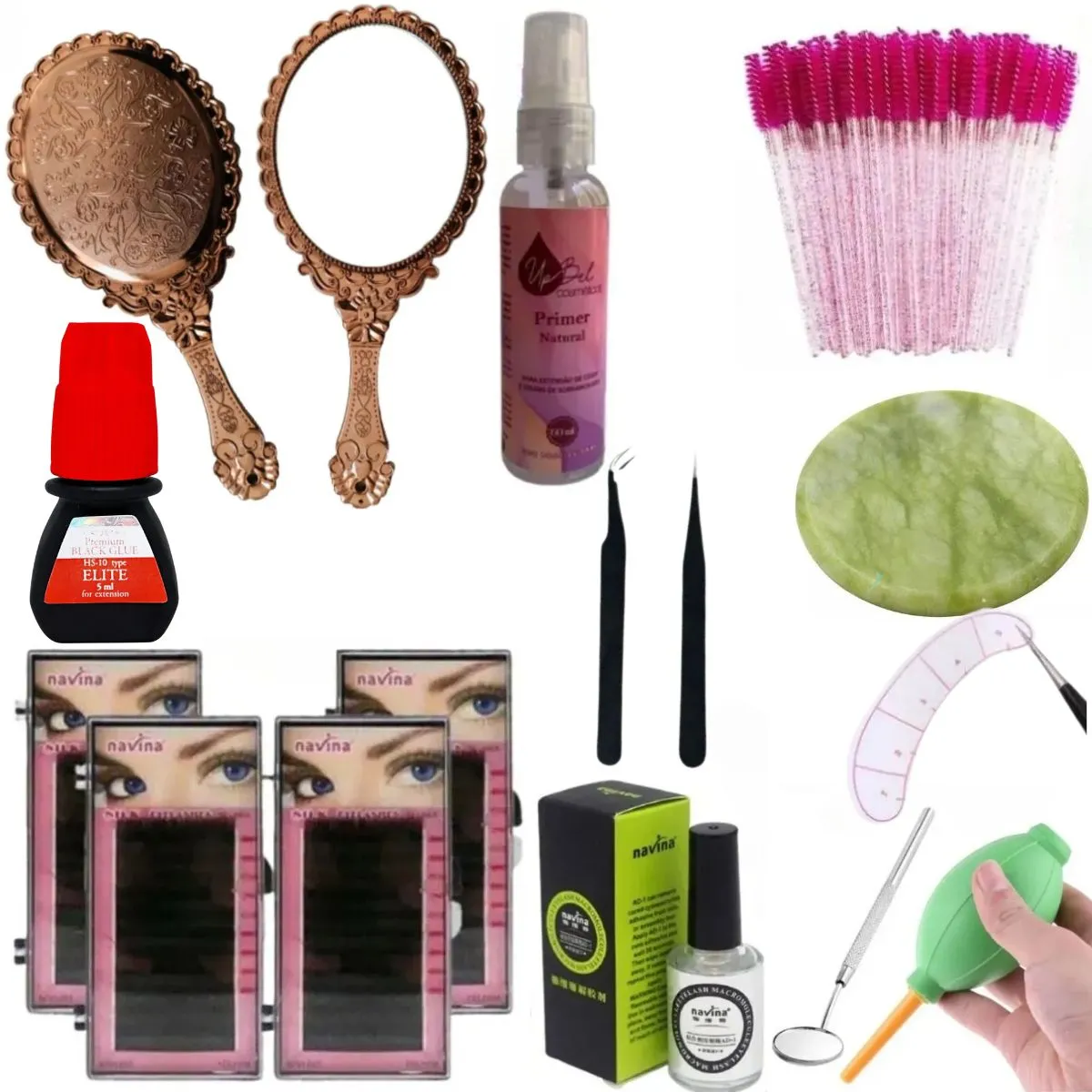 Kit Completo Alongamento Extensão Cílios + Brindes