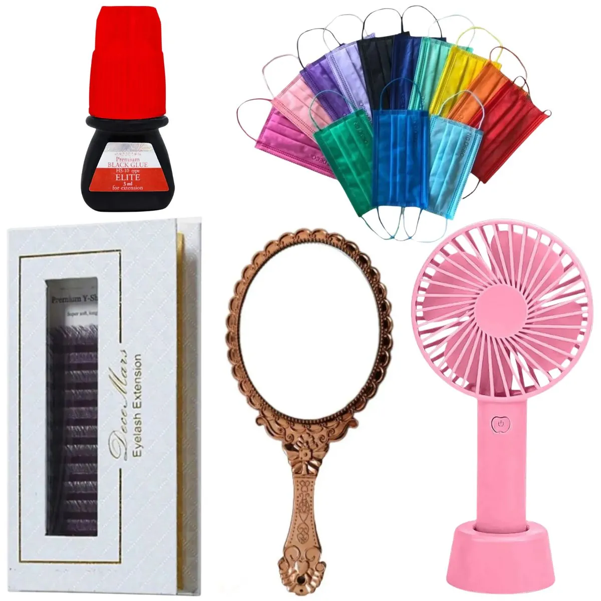 Kit Prático De Cílios Com Máscaras Descartáveis