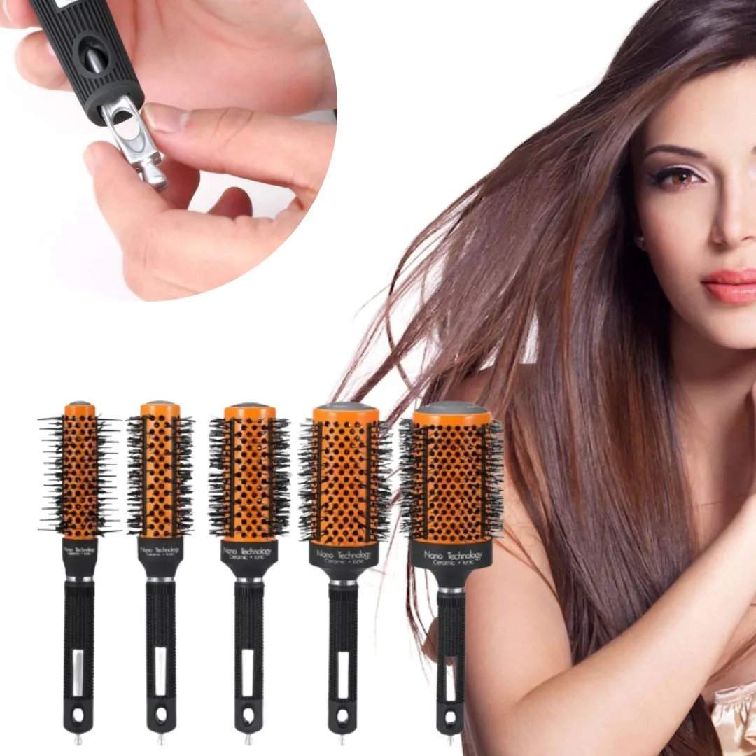 Kit Escovas Profissionais Cabelo Térmicas Vazadas - 5 unidades