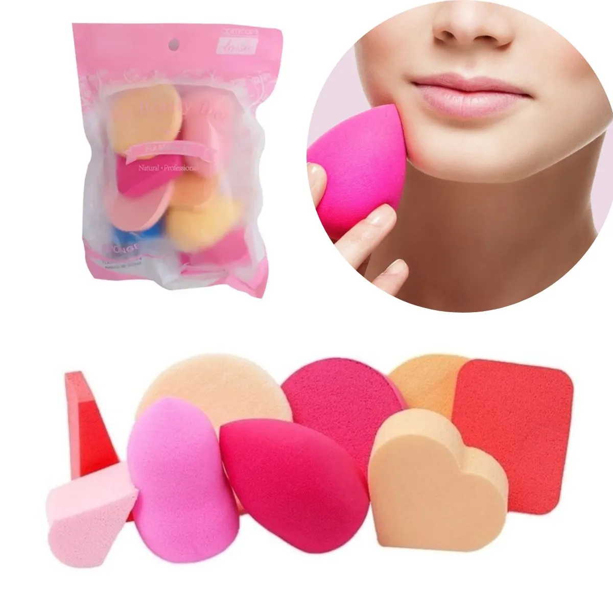 Kit Esponjas de Maquiagem Beauty Blender Profissionais - 9 Un