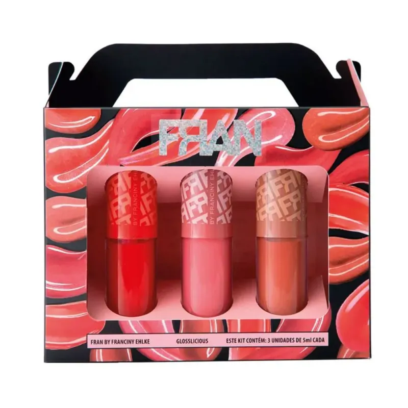 Franciny Ehlke Kit Gloss Labial Glosslicious 3 unidades