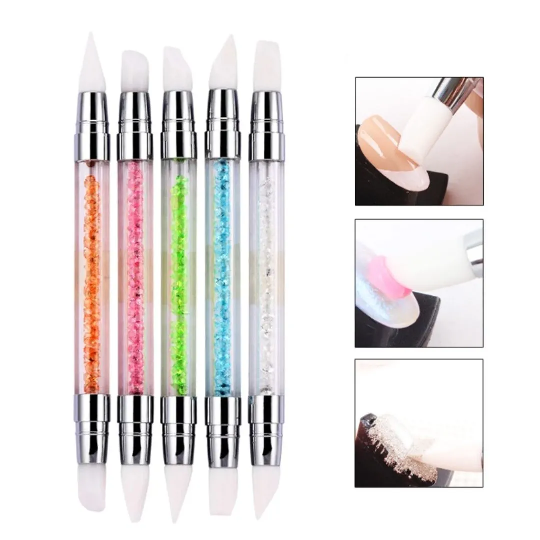 Kit Pinceis Coloridos para Nail Art e Aplicação de Gel para Unhas