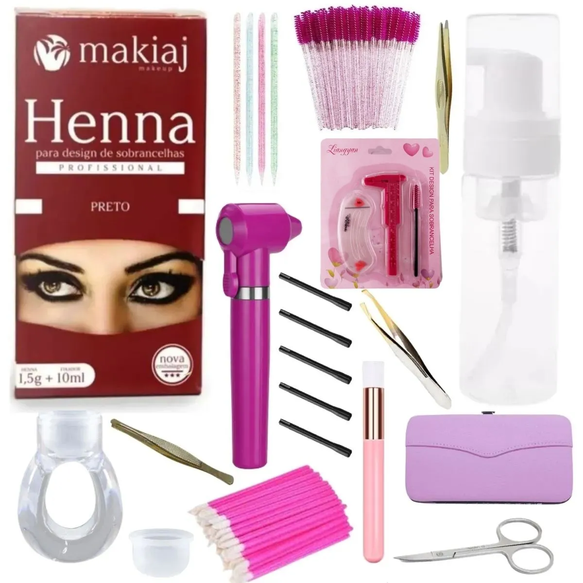 Kit Profissional Para Design De Sobrancelhas + Henna