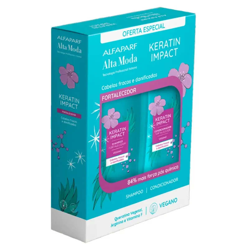 Alta Moda Kit Shampoo + Condicionador Alta Moda Keratin Impact 300ml