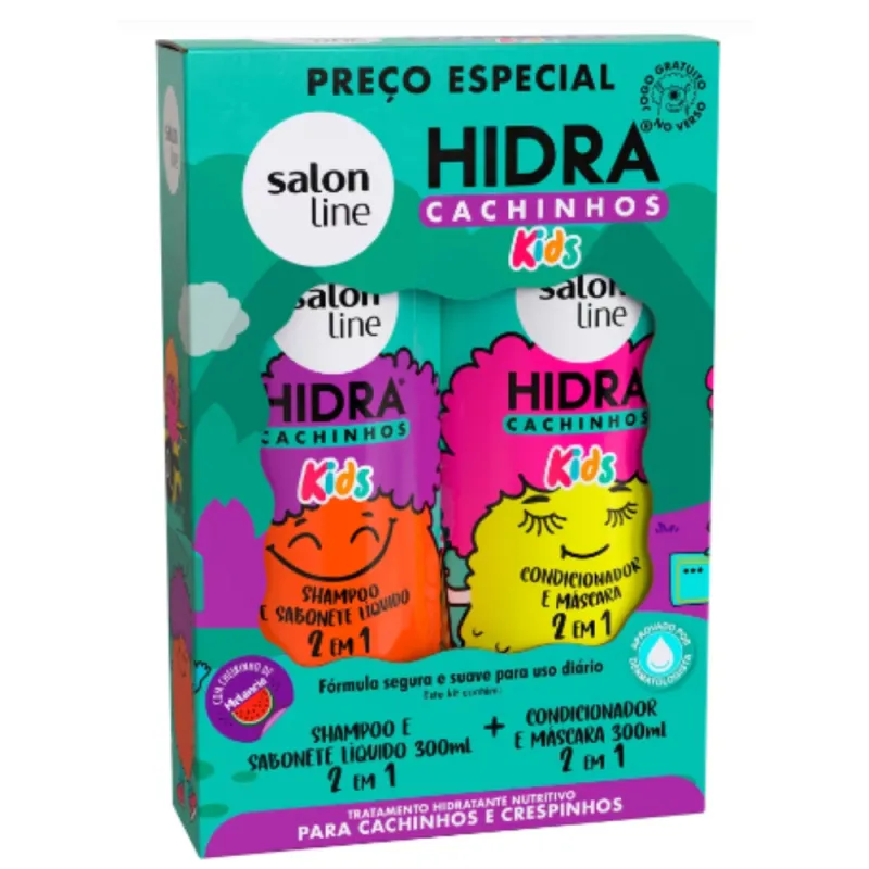 Salon Line Kit Shampoo e Condicionador Hidra Kids Cachinhos 300ml
