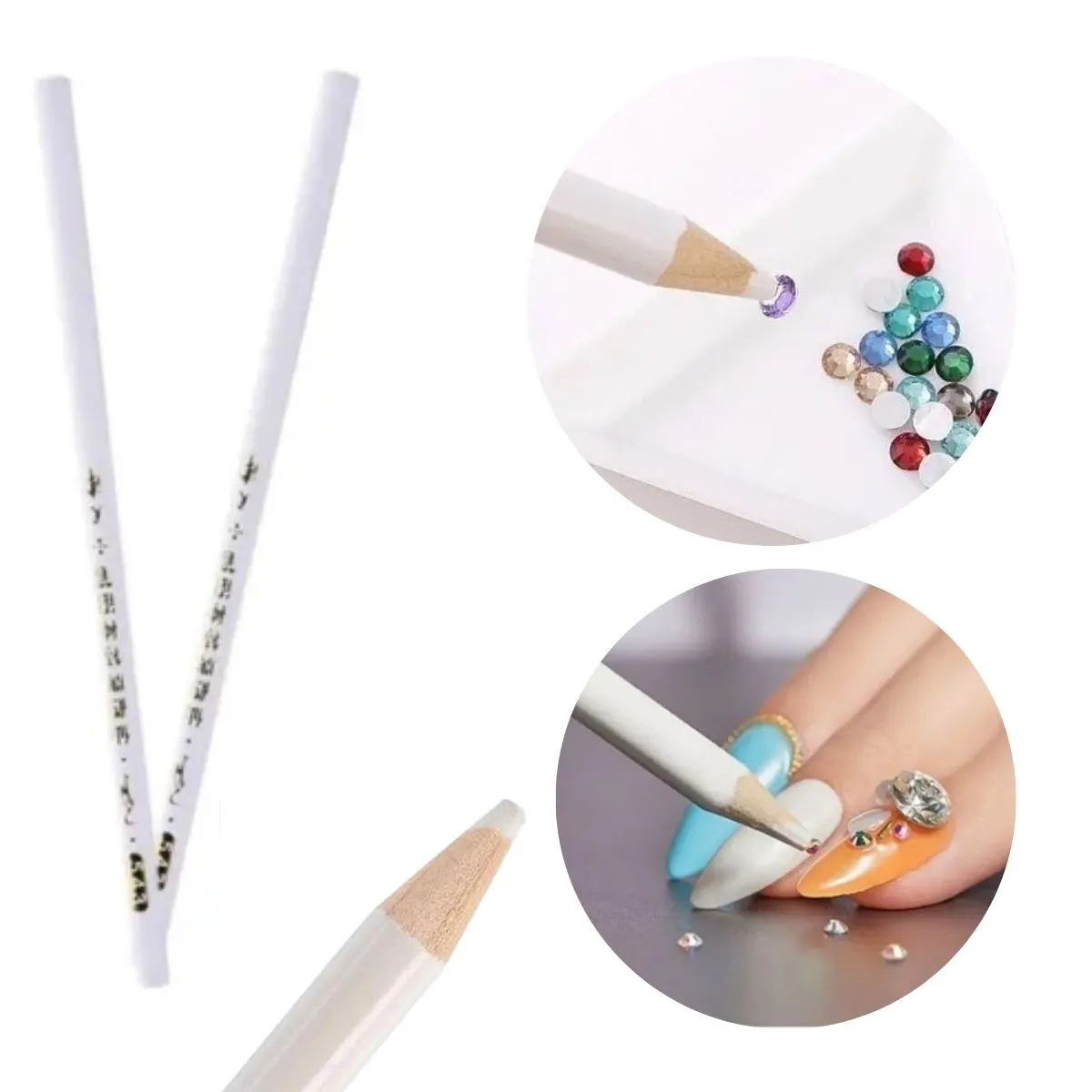 Lápis Pega Strass Pedras Pérolas Decoração De Unhas + 1440 Strass