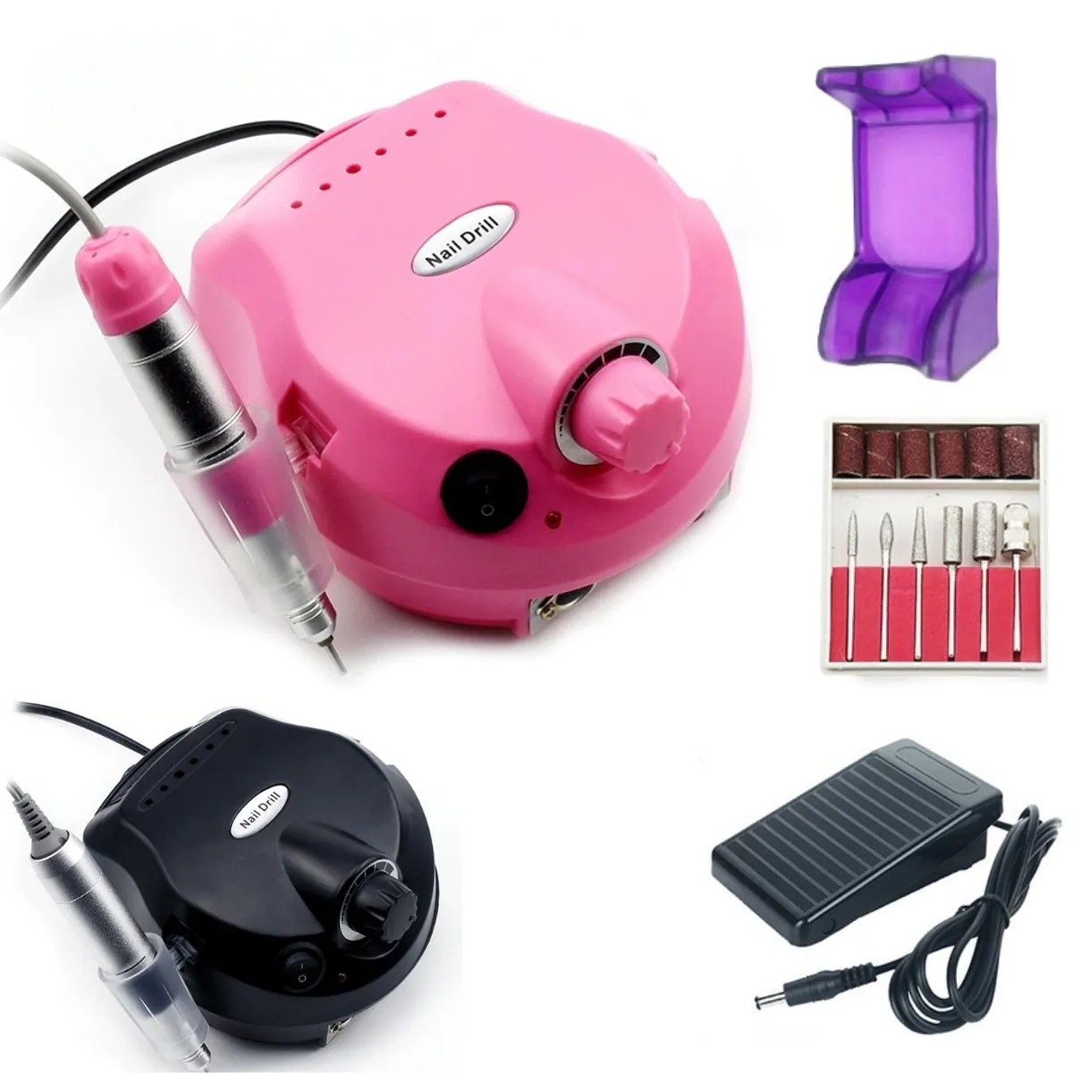 Lixa Elétrica Para Alongamento De Unhas Profissional 110v Pro Drill 30000 RPM