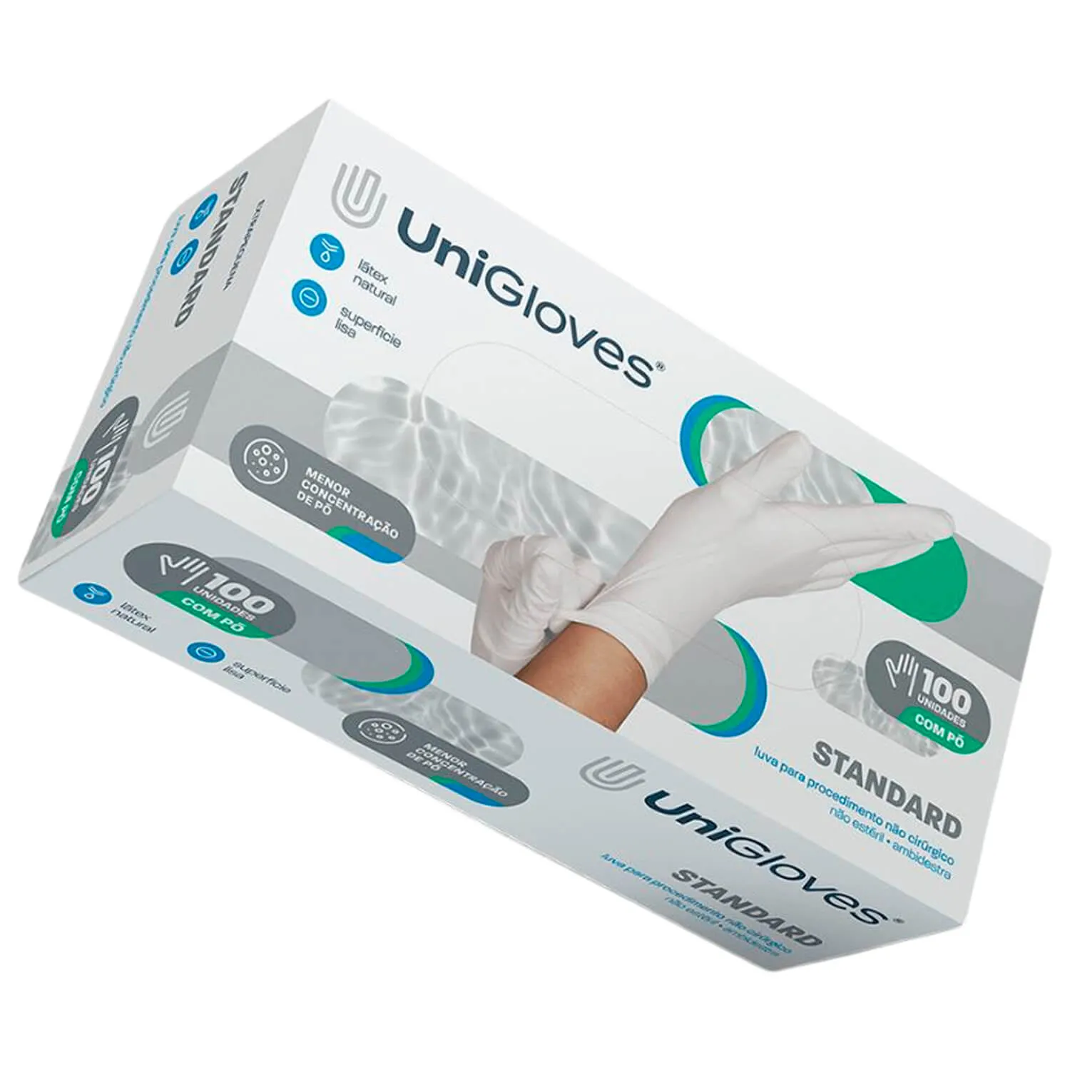 Luva Unigloves Látex com Pó Standard