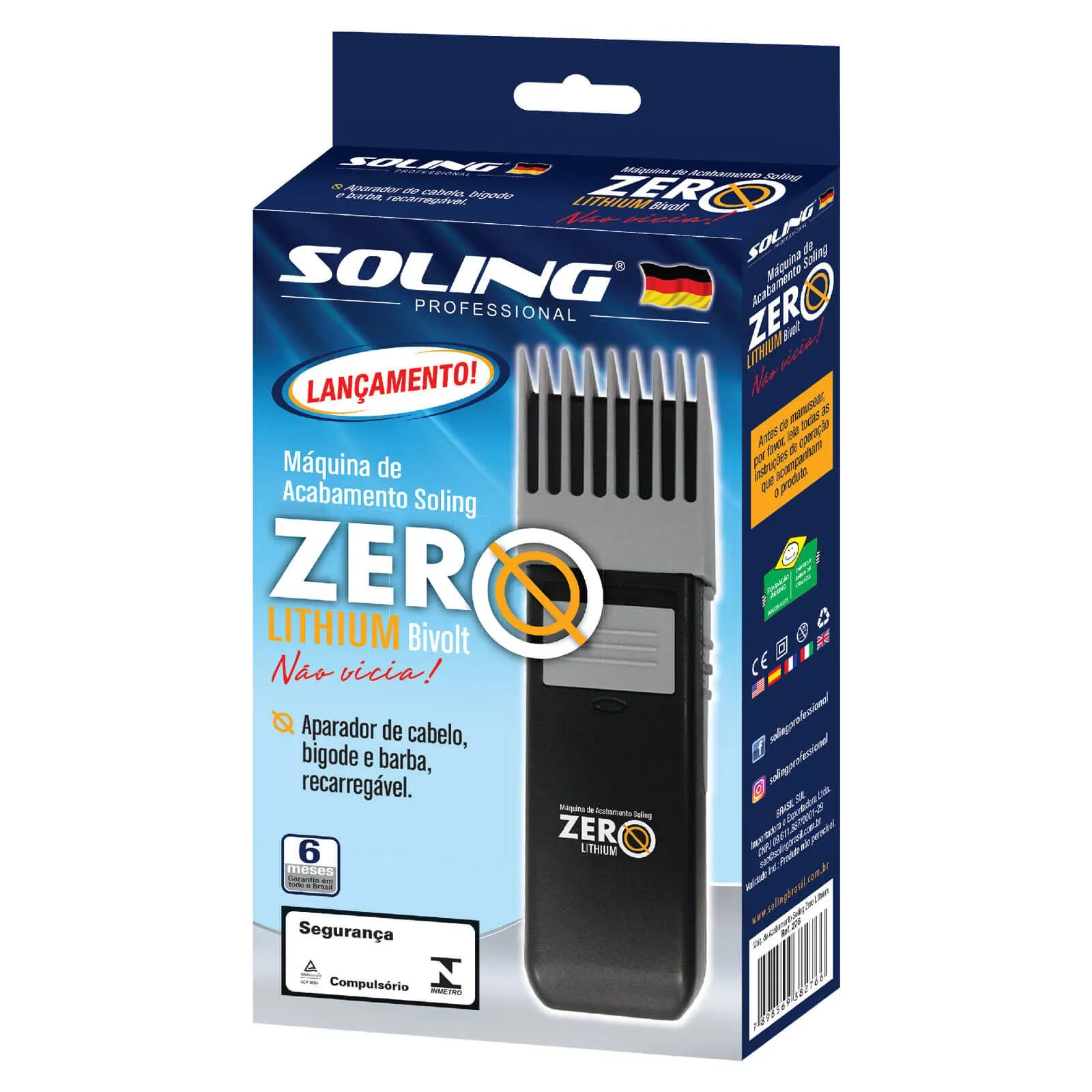 Máquina de Acabamento Soling Zero Lithium Bivolt