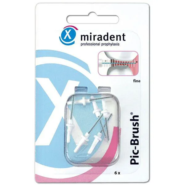 Escovas miradent pic-brush interdental white fine 2.0mm 6 pcs
