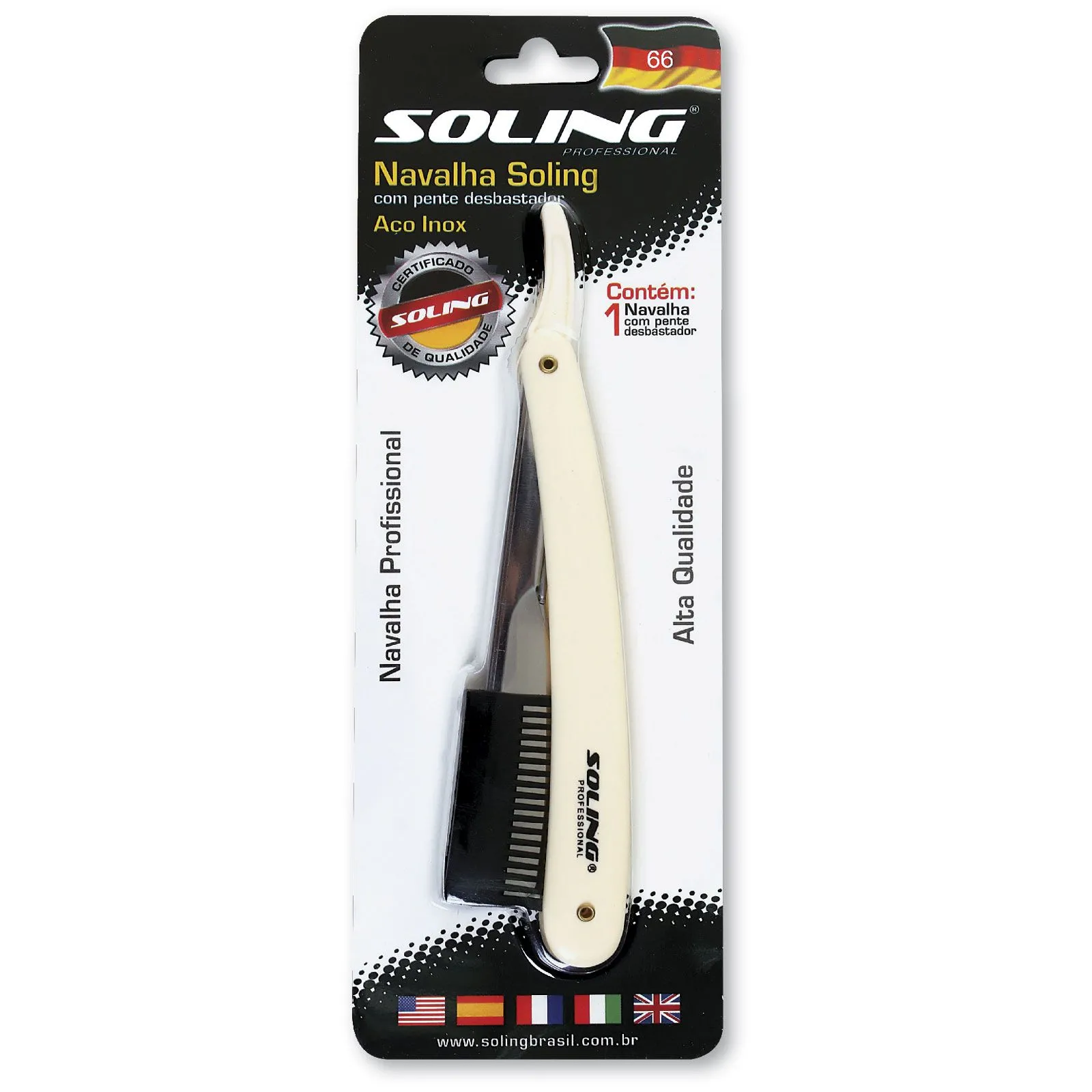 Navalha Soling com Pente Desbastador