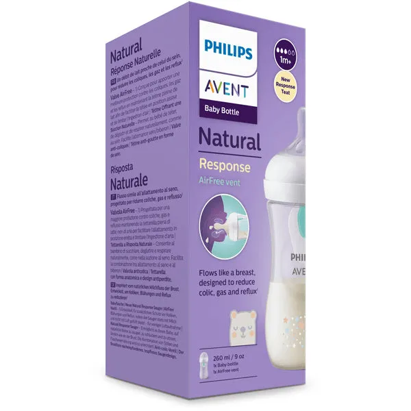 Philips Avent Biberão Natural Response Airfree +1 meses 260 mL - Estrelas