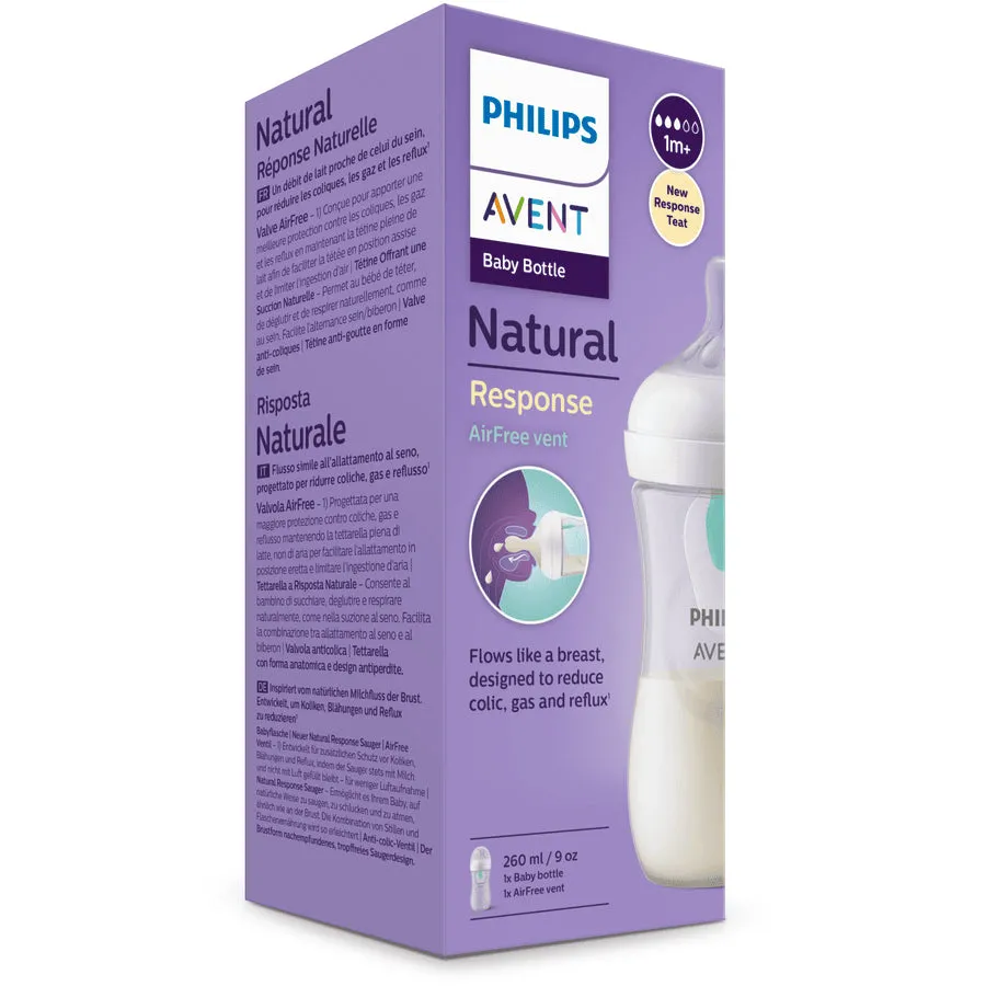 Philips Avent Biberão Natural Response Airfree +1 meses 260 mL