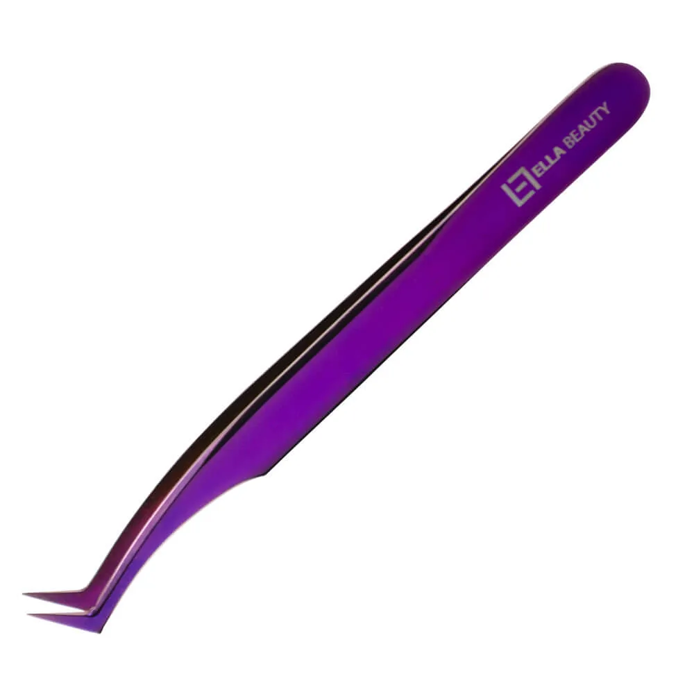 Pinça Ella Beauty Ponta Curva Mega Volume Purple