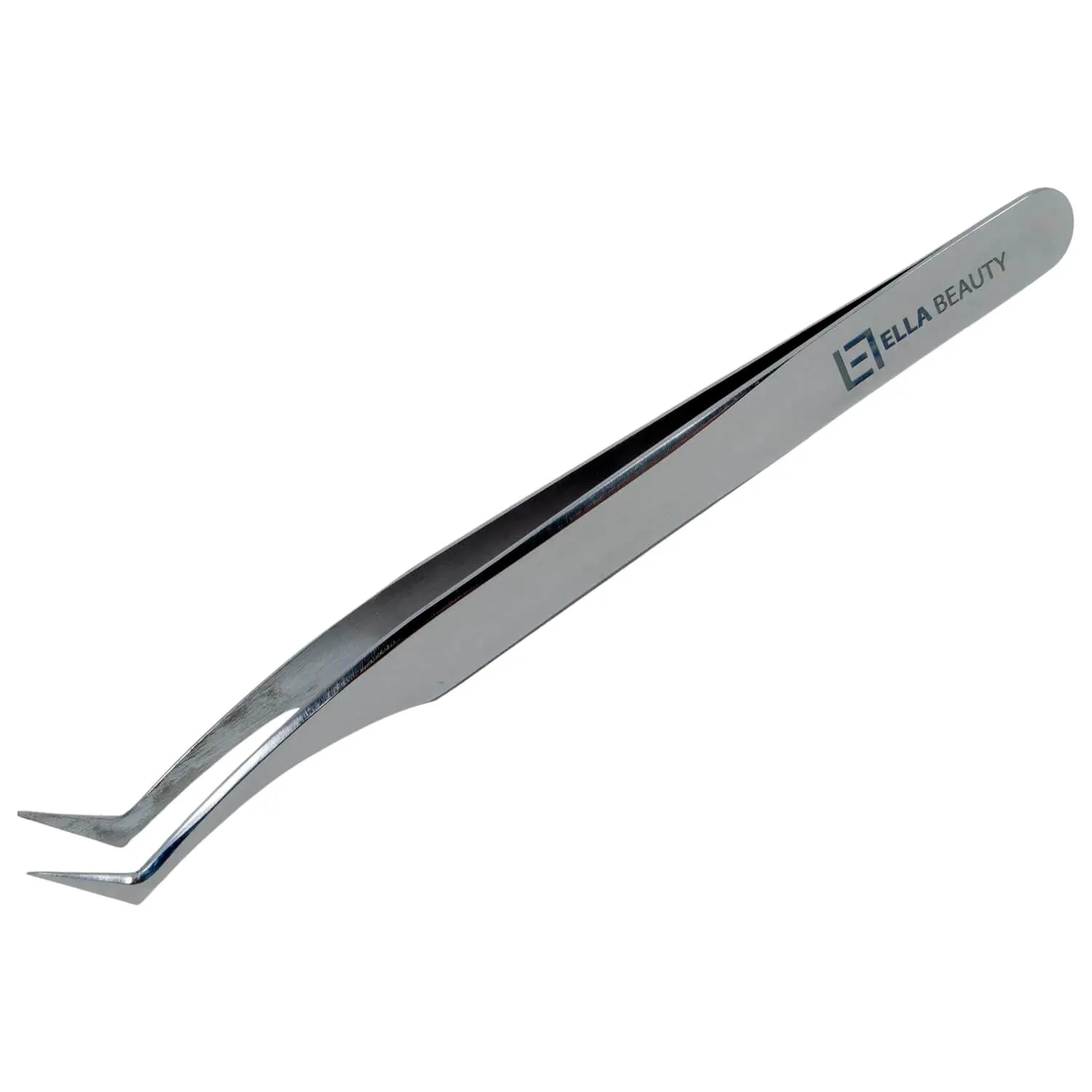 Pinça Ella Beauty Ponta Curva Mega Volume Silver