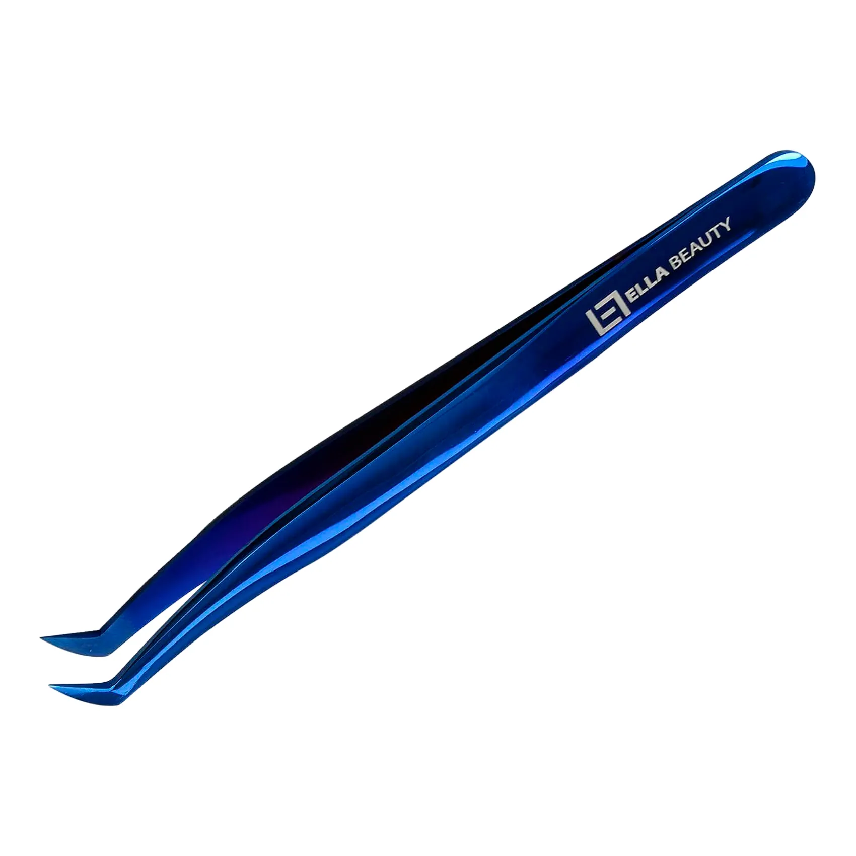 Pinça Ella Beauty Ponta Curvada Volume Russo Blue