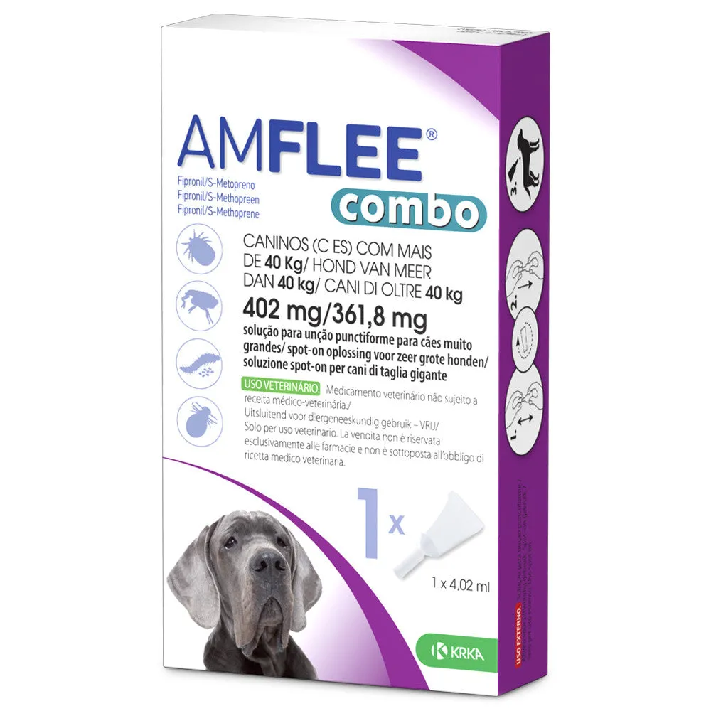 Amflee Combo Cão 40kg 402/361,8mg 1 Pipeta