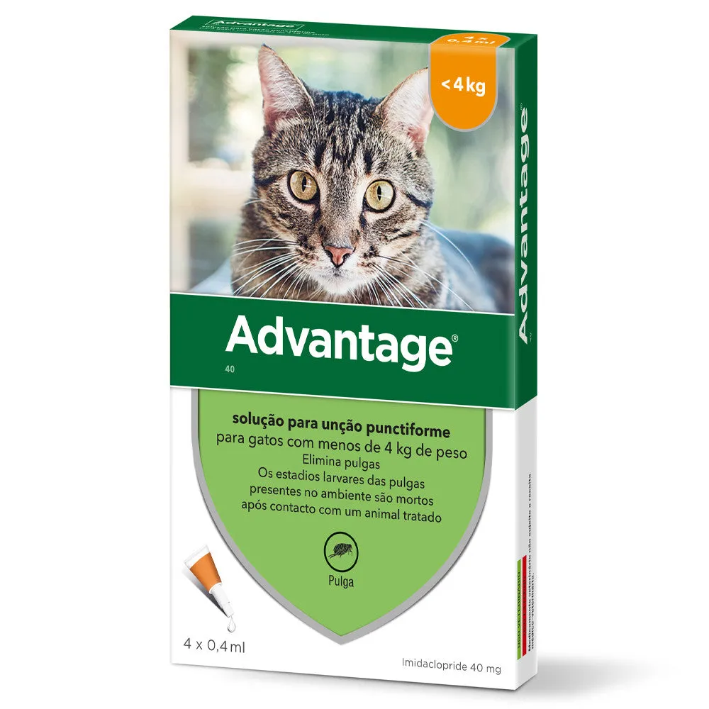 Advantage Gatos <4Kg Pipetas 0,4ml x 4