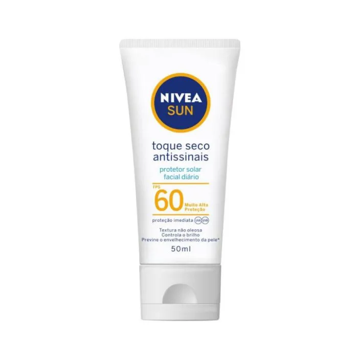 Protetor Solar Facial Nivea Sun Toque Seco Antissinais Fps60 50mL Nivea
