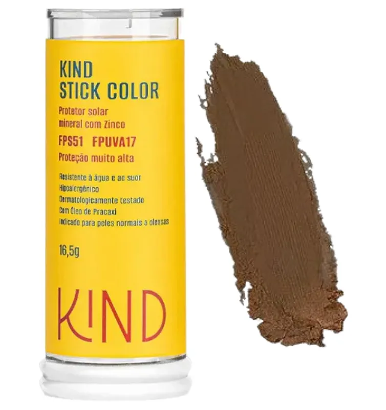 Kind Stick Color Protetor Solar Mineral com Zinco FPS 51 - Cor K120 16,5g