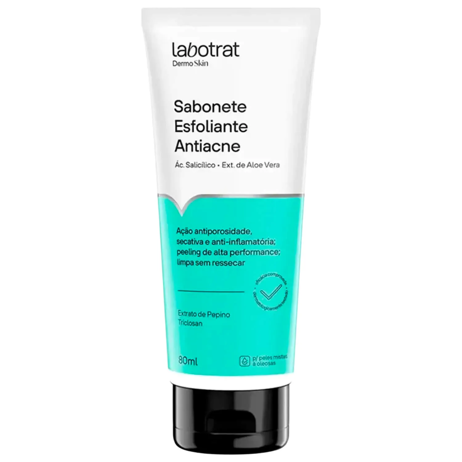 Sabonete Esfoliante Facial Labotrat Dermo Skin para Peles Acneicas ou Oleosas 80ml