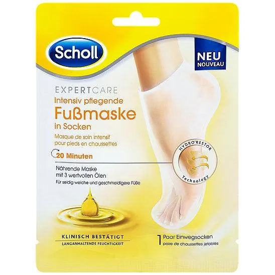 Scholl ExpertCare Care Intensive Foot Masks com 3 óleos valiosos 1 par