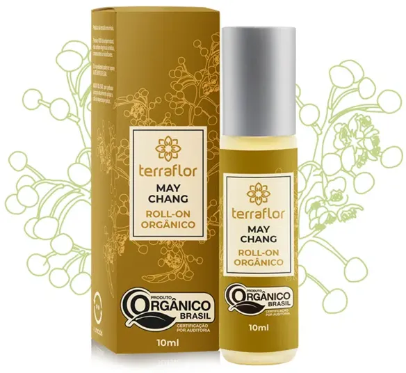 Terra Flor Roll-on Óleo de May Chang Orgânico Pronto Para a Pele 10ml