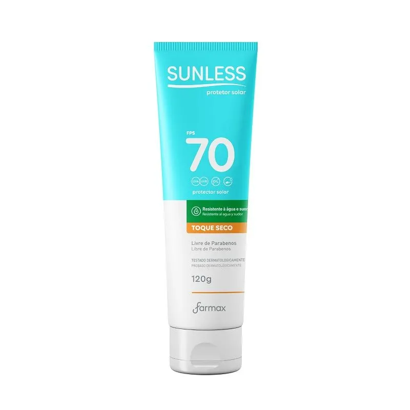 SUNLESS PROTETOR SOLAR FPS70 TOQUE SECO 120G