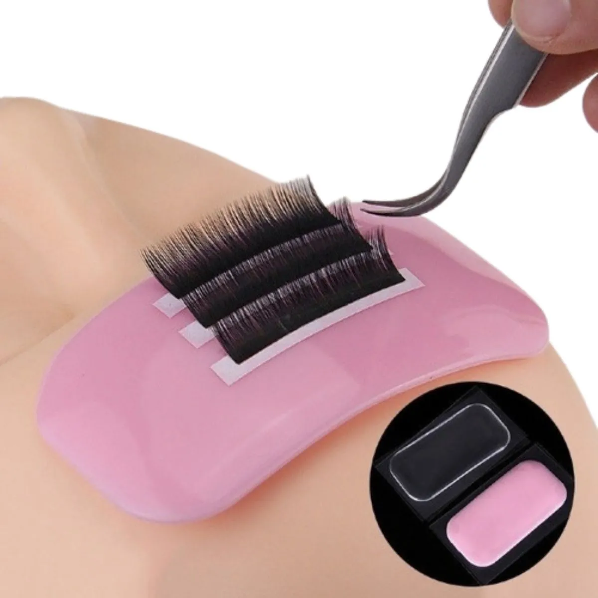 Suporte Testa Silicone Alongamento Porta Cílios Reutilizável