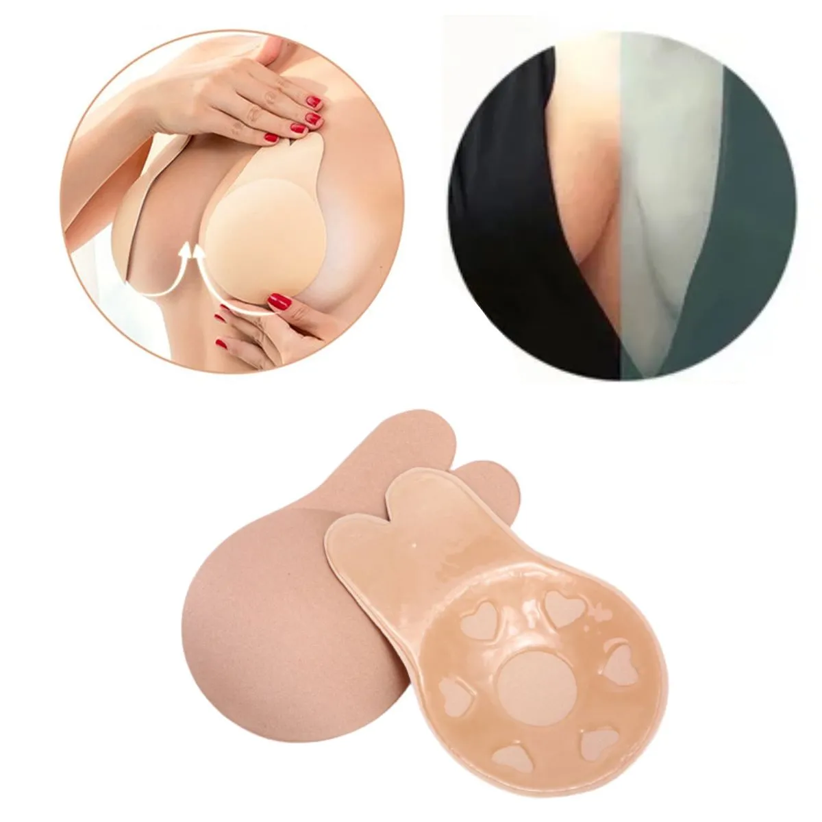 Sutia Levanta Seios Sem Alça Adesivo Invisivel Silicone Push Up