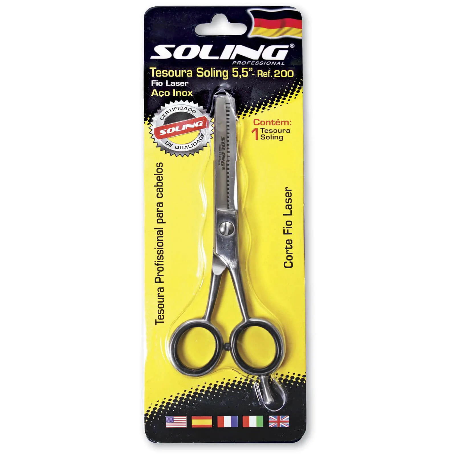 Tesoura Fio Laser Dentada Soling 5,5'' Ref.200