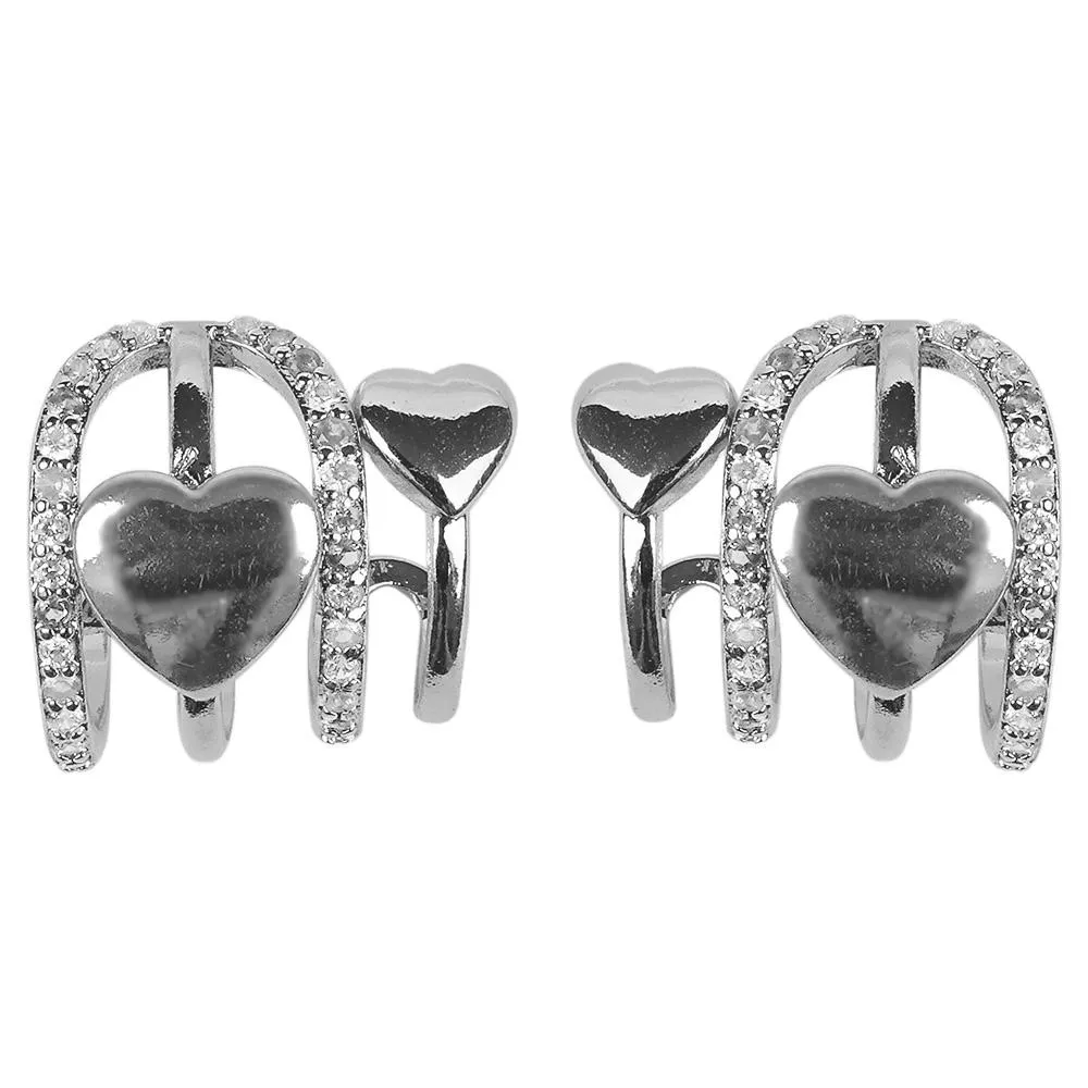 2317-1 - Brinco triplo argola com coração - Importado