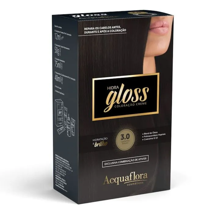 Tintura Acquaflora Gloss 3.0 Castanho Escuro
