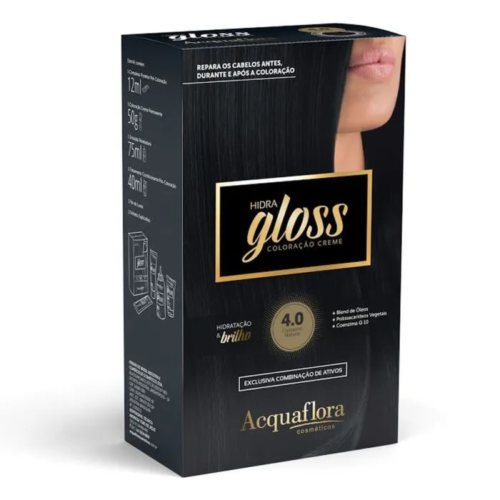 Tintura Acquaflora Gloss 4.0 Castanho Medio