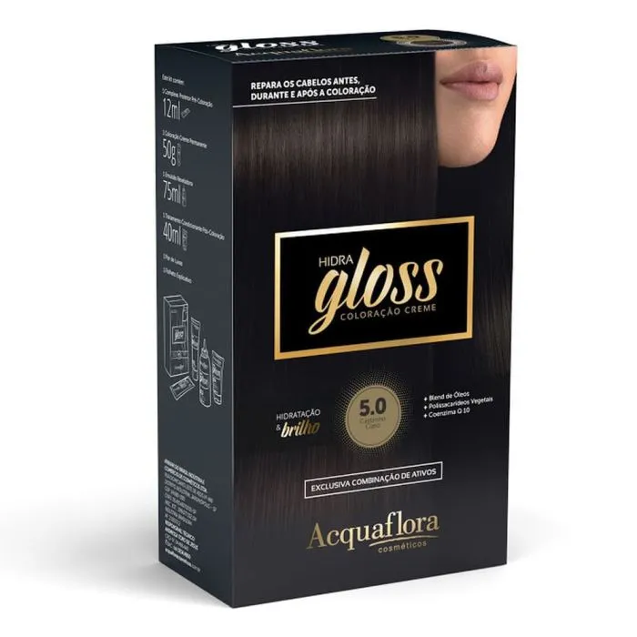 Tintura Acquaflora Gloss 5.0 Castanho Claro