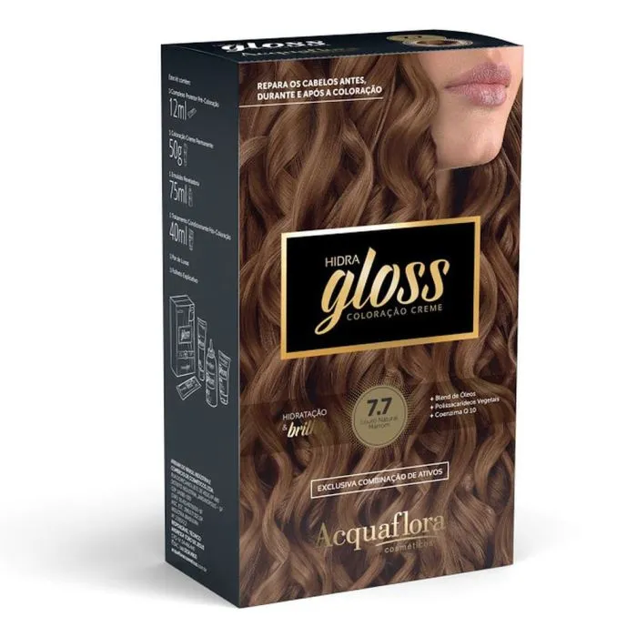 Tintura Acquaflora Gloss 7.7 Louro Natural Marrom