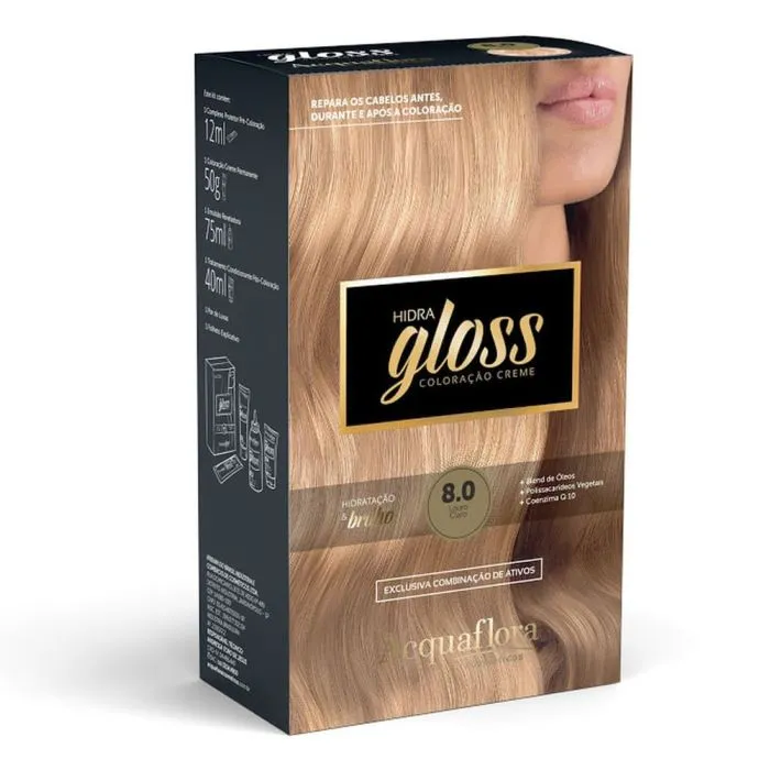 Tintura Acquaflora Gloss 8.0 Louro Claro