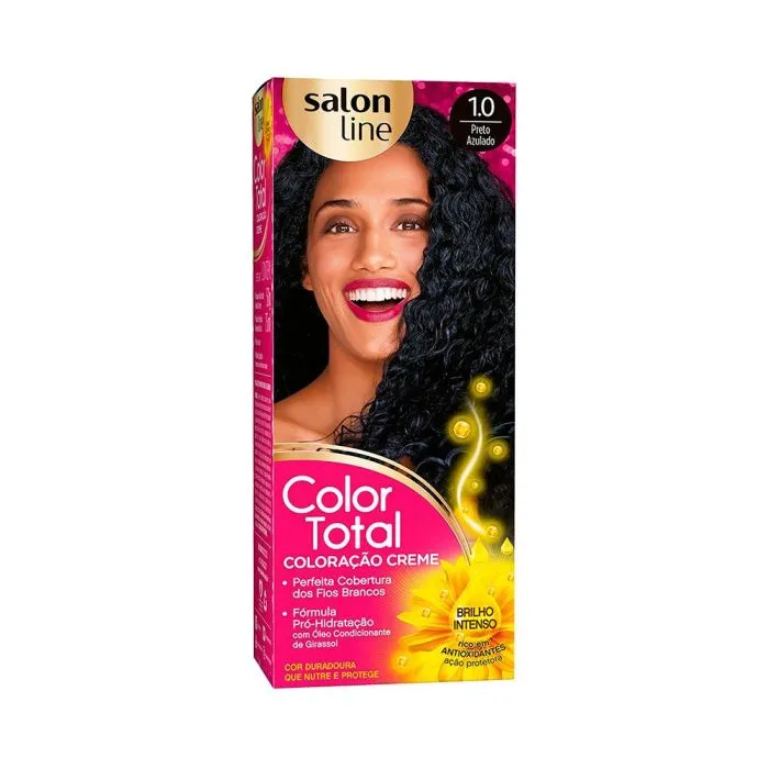 Tintura Salon Line Color Total Nº 1.0 Preto Azulado