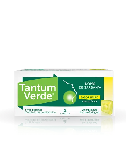 Tantum Verde Pastilhas 3mg Limão Sem Açúcar x 20