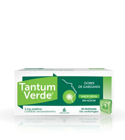 Tantum Verde Pastilhas 3mg Menta Sem Açúcar x 20