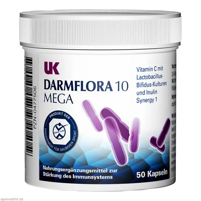 Flora intestinal do Reino Unido 10 mega cápsulas 50 Cap