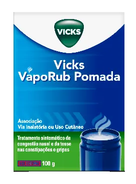 Vicks Vaporub Pomada 100g | Alívio Prolongado da Congestão Nasal e Tosse