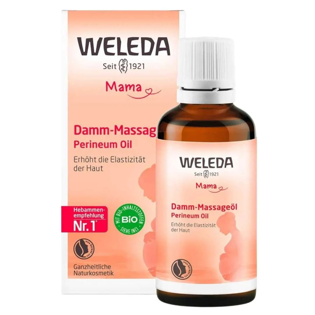 Óleo de massagem perineal da Mama Weleda 50 ml